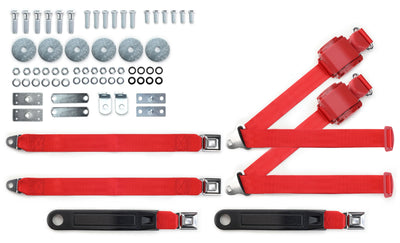 1965 Pontiac Safari Wagon Shoulder Belt System with Push Button Buckles – For Bench Seats-RetroBelt